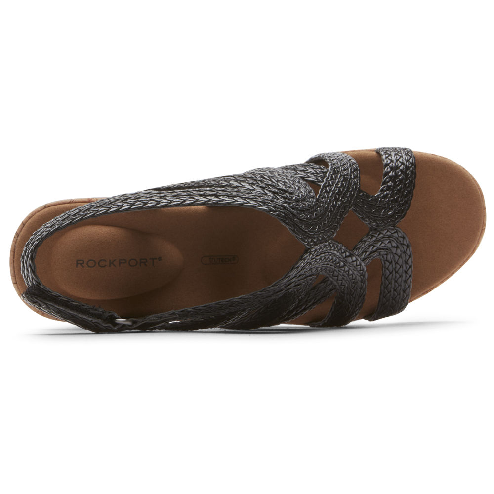 Sandálias Rockport Mulher Pretas - Briah Braided - 91785SYPF